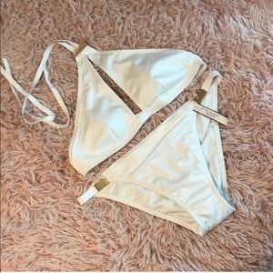 NWT. VA White w/ Light Shimmer Bikini